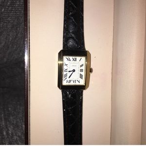 Black Leather Coach Watch